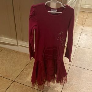 Girls maroon Naartije dress size 7.